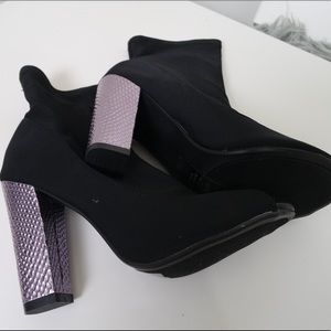 Black Open Toe Ankle Heels